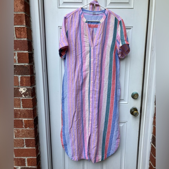 GAP Striped Midi Dress - Pink and Blue - Picture 2 of 12